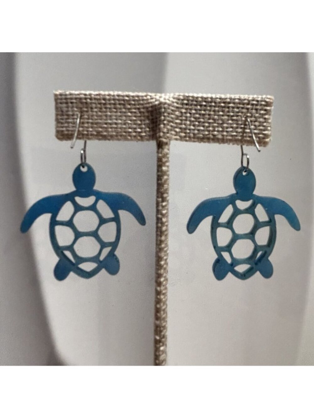 Turtle Blue Dangle Earrings Ocean Lady Bella Designs Sea Life Summer Gift NEW - Picture 8 of 12